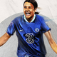 Sam Kerr is running toward the camera, a look of delight on her face.